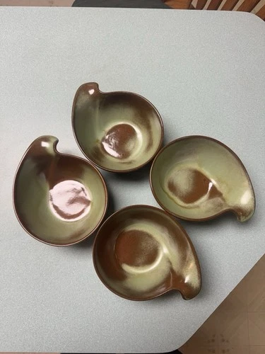 4 Frankoma 4X Bowls Plainsman Prairie Green