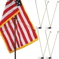 Gisafai 4 Pieces Flag Spreader for Indoor American Flags Pole Display gold 