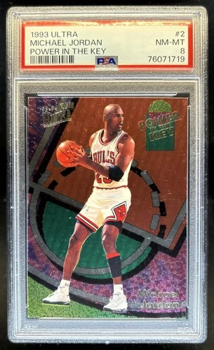 1993-94 Fleer Ultra Michael Jordan Power in the Key #2 Bulls PSA 8