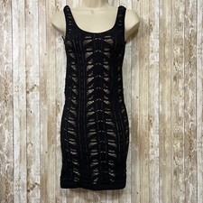 Bebe Bodycon Black SleevelessLace Dress Size Small