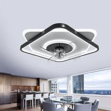 Low Profile Ceiling Fans with Lights and Remote, Fandelier Ceiling Fan Flush ...