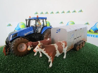 SIK8607 - NEW HOLLAND T8.390 + bétaillère + 2 vaches - Siku - 1/32 - Photo 1/3