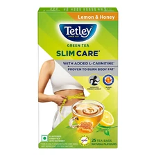 Tetley Green Tea Slim Care w/ L-Carnitine - Burn Fat Detox Tea 25 Bags
