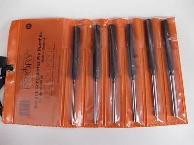 SMITHFRANCIS British Made Set of 6 Long Pin Punchs Drift Bolt Cotter Split Clevis Roll Pin