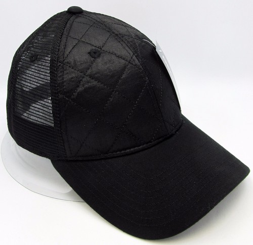 Gesteppte Snapback-Mütze Netz Trucker Baseballkappe gebogenes Schirmmütze Einheitsgröße schwarz neu - Bild 6 von 10