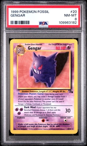 PSA 8 GENGAR FOSSIL 1999 POKÉMON #20