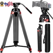 82" /210Cm Professional Video Tripod Heavy Duty Aluminum Alloy Camera Tripod NEW