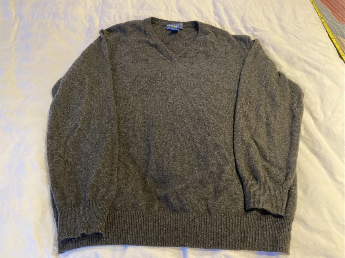 Joseph Lyman Mens Cashmere Sweater M Long Sleeve V Neck