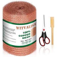 Copper Mesh Rodent Control, 5In X 32Ft Copper Wool for Hole Blocking