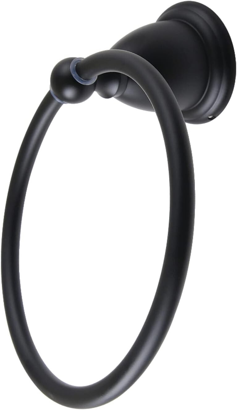 Kingston Brass BA1754MB Heritage 6-Inch Towel-Ring, Matte Bl