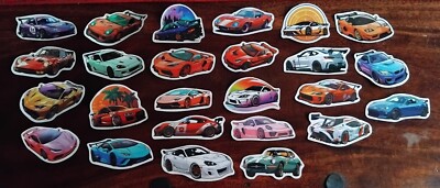 25 x COOLE AUTO VINYL GEFORMTE AUFKLEBER (SET 26) * MOTORSPORT * ILLUSTRATION * NEU