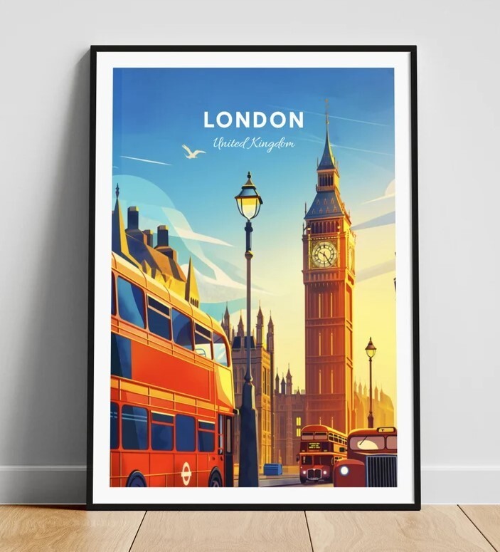 London travel print United Kingdom wall art, London poster, UK poster