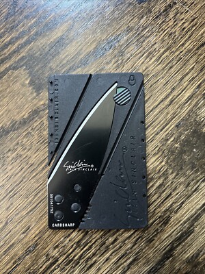 Original Iain Sinclair CardSharp Folding Credit Card Knife Black Edge NEW