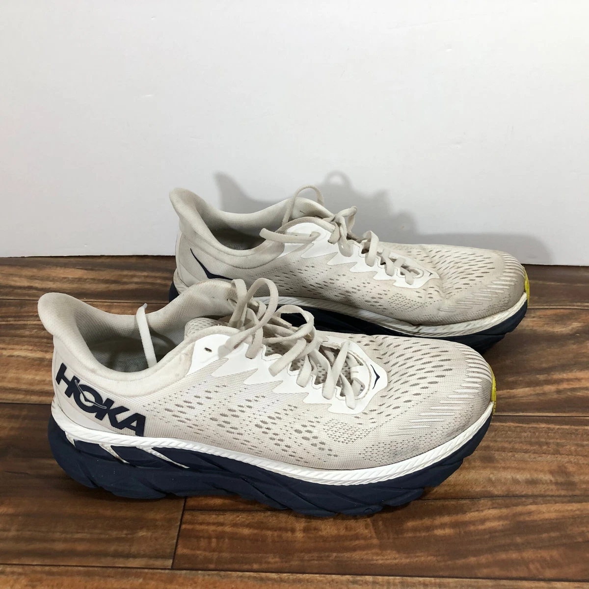 Hoka Clifton 7 Athletic Running Shoes - Gray w/Blue - Womens 10 (No Insoles)