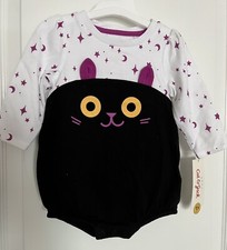Cat Jack Baby Girls Halloween 1 pc Outfit Black Cat with Ruffle Size 0-3 Month
