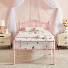 VECELO Twin/Full/Queen Size Metal Bed Frame Platform with Headboard & Footboard