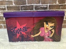 Bratz Dolls Foldable Storage Bin With Lid box container purple handles to carry