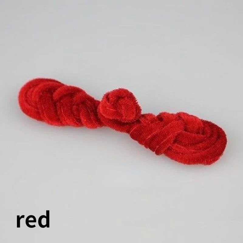 5pcs Chinese Frog Fasteners Closure Button Knots Velvet Ethnic Retro Black - Image 2 of 4