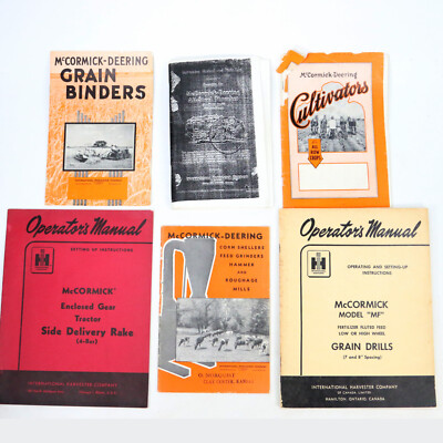 McCormick Deering IH Operator Manuals Side Delivery Rake, Grain Drills and More