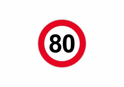 Aufkleber Sticker Signalisierung Platte Tür Schild Beeteinfassung Speed 80