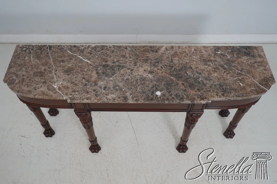 64752EC: HENKEL HARRIS Marble Top Model 5772 Lion Head Mahogany Console Table - Image 3 of 4