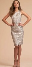 Anthropologie BHLDN Emmeline Dress 0 Silver Bridesmaid Wedding Guest Formal Lace