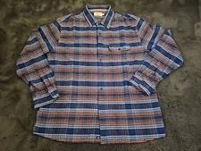 The Normal Brand Bear Flannel XL Button Shirt Mens Size Blue Multi Colored Plaid