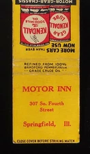 1930s Motor Inn Kendall Motor Oil Gear Lube 307 So. Fourth Street Springfield IL