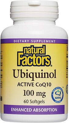Natural Factors Ubiquinol Active CoQ10 100 mg 60 ct