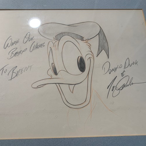 ๐ต Donald Duck Disney hand signed original drawing by voice Donald Tony Anselmo - Picture 3 of 4