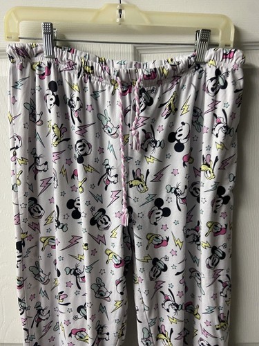 Disney Pajama Pants Girls Large Goofy Mickey Minnine Pull On - Picture 2 of 4
