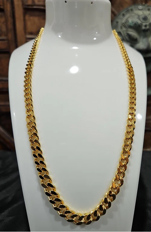 Cadena llena de oro amarillo de 18k, cadena para mujer, collar relleno de oro, joyería para hombre Foto 2 de 4