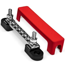 4" Power Distribution Terminal Block Battery Bus Bar - Max 300V AC or 48V DC