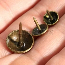 About 100Pcs Antique Bronze Upholstery Nail Sofa Tack Jewelry Gift Box Stud Tool