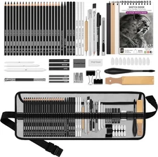 HIFORNY 60 Pcs Drawing Kit Sketching Pencil Set,Sketch Pencils Art Black 