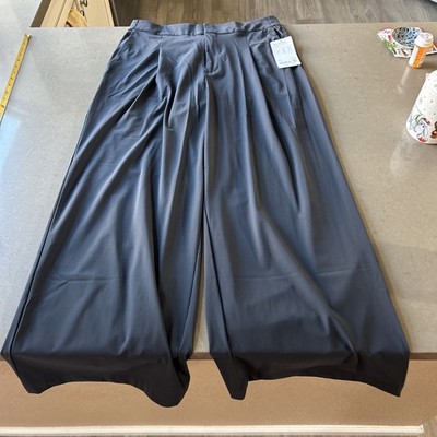 Athleta Pinnacle High Rise Trouser Size 14 Gray Wide Leg #472041 NEW