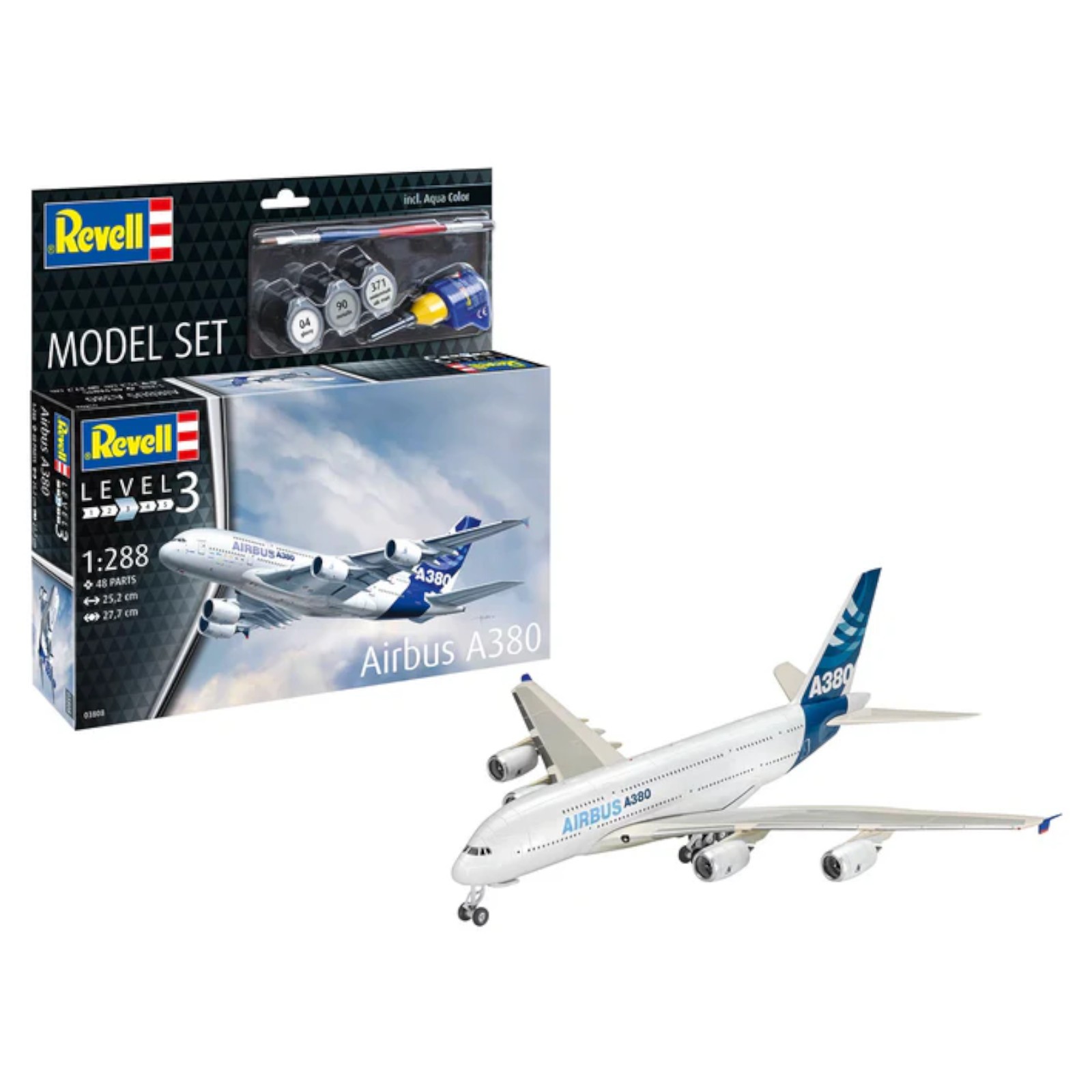 Revell Airbus A380 Airliner Aircraft Model Set Kit 63808