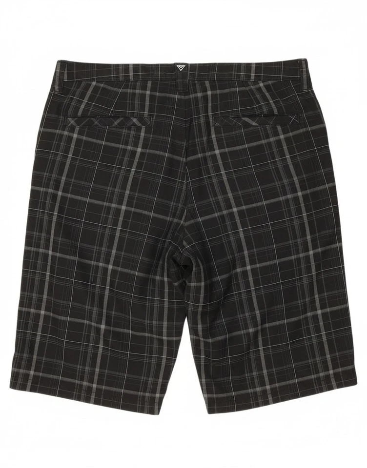 O'NEILL Mens Chino Shorts W33 Large Black Check Polyester BA02 - Image 2 of 4