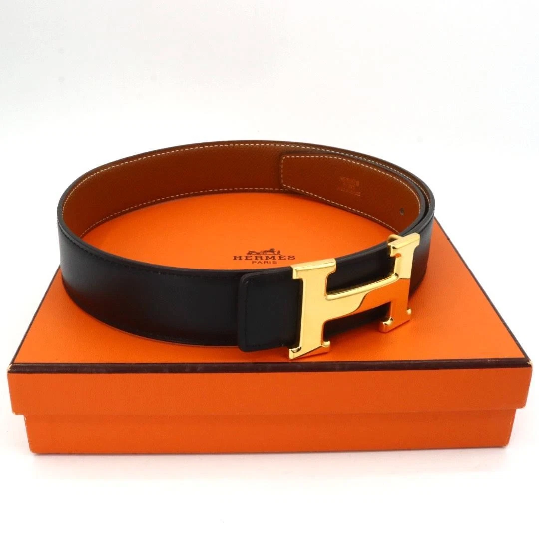 Hermès belt 65 cm long , 25.5 mint condition Hermes Black Box Calf Constance Reversible Belt #65 Small  main image 4