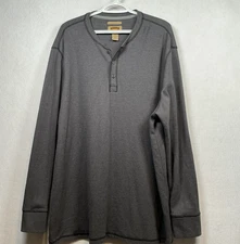 The Foundry Long Sleeve Henley Thermal Shirt Mens 3XL Gray