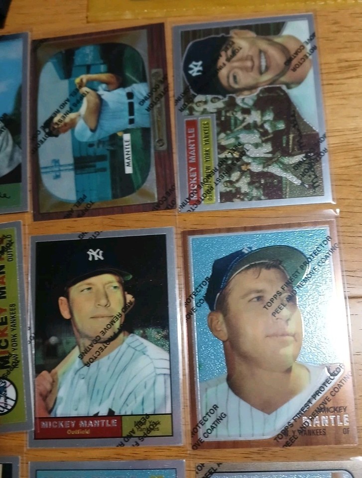 1996 & 1997 Topps FINEST Mickey Mantle Complete Reprint set Cards # 1 ...