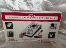 Cornhole Game Memo Board 3 in 1 Light Up LED Box by Holiday Time NEW