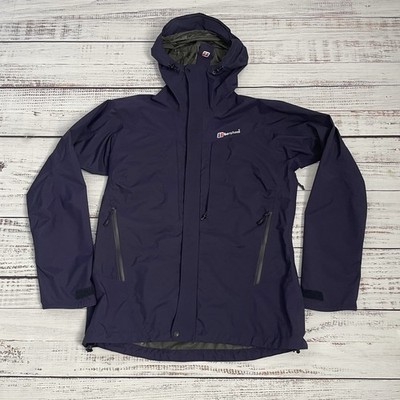 Women's Berghaus Hydroshell Navy Blue Jacket Size M UK 12 Waterproof Full Zip