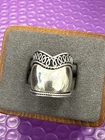 ❤️Vtg Sterling Silver 925 Ring 3/4" Wide Band Chunky Artsy sz 6 (1)