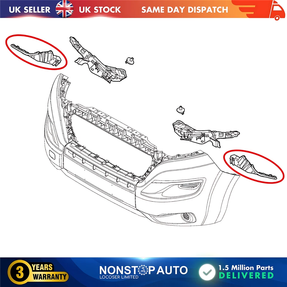 2X Soporte de parachoques delantero pequeño L y R para relé CITROEN 2014 encendido - Imagen 4 de 4