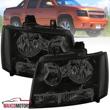 Black Smoke Headlights Fits 2007-2013 Avalanche 2007-2014 Tahoe Suburban Lamps