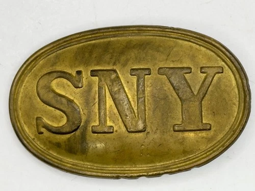 Cilvil War State of New York Belt Buckle Brass SNY