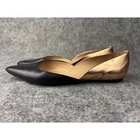 Kate Spade D'Orsay Flats Womens 7.5 Black Rose Gold Metallic Leather Pointed Toe