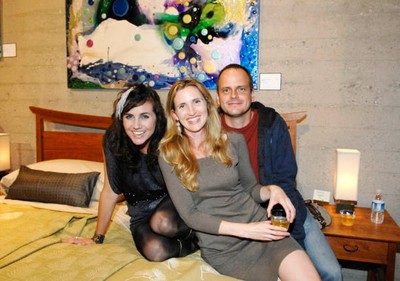 Actress Andrea Fellers interior designer Sarah Richardson Rob Volkel C- Photo