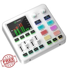 PUPGSIS Gaming Audio Mixer PC Podcast Stream Sound Board White